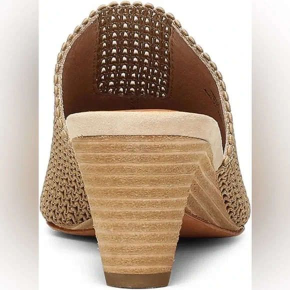 Donald J. Pliner Fenda Beige Tan Elastic Pointed Heel Mules - Picture 2 of 13